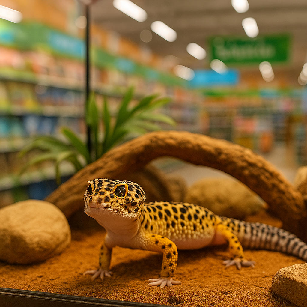 gecko leopardo en terrario veterinario koala mascotas